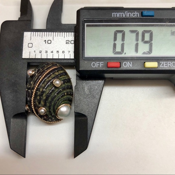 Estate MAZ 14K Gold Seashell w/Pearls Clip on SOLD! - Picture 7 of 8